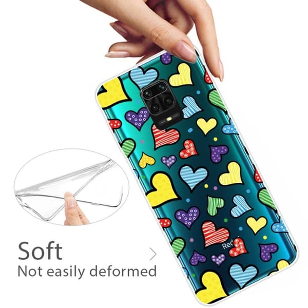Deco Xiaomi Redmi Note 9 Pro / Xiaomi Redmi Note 9S / Xiaomi Redmi Note 9 Pro Max skal - Hjärta multifärg