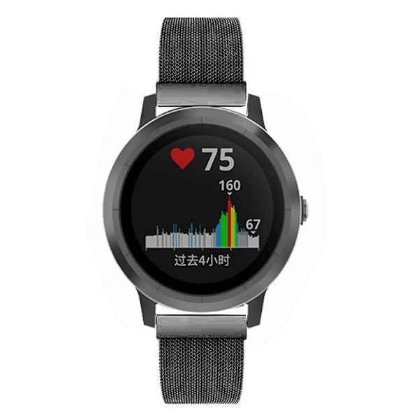 Garmin Vivoactive 4S ruostumattomasta teräksestä valmistettu rannekellonauha - Musta Black