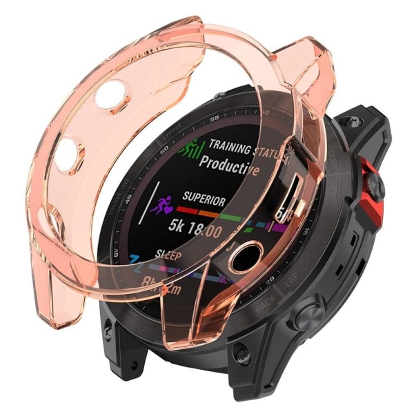 Garmin Fenix 7X / 7X Solar gennemsigtigt cover - Gennemsigtig Pink Pink