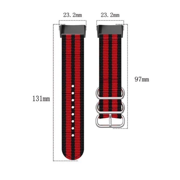 Fitbit Charge 5 elastic nylon watch strap - Dark Blue Blå