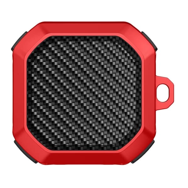 Samsung Galaxy Buds2 / Buds Pro / Live etui i kulfiber - Sort / Rød Red