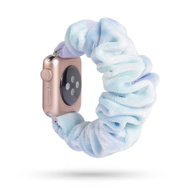 Apple Watch Series 5 44mm mönster trasa klockarmband - ljusblå Blå