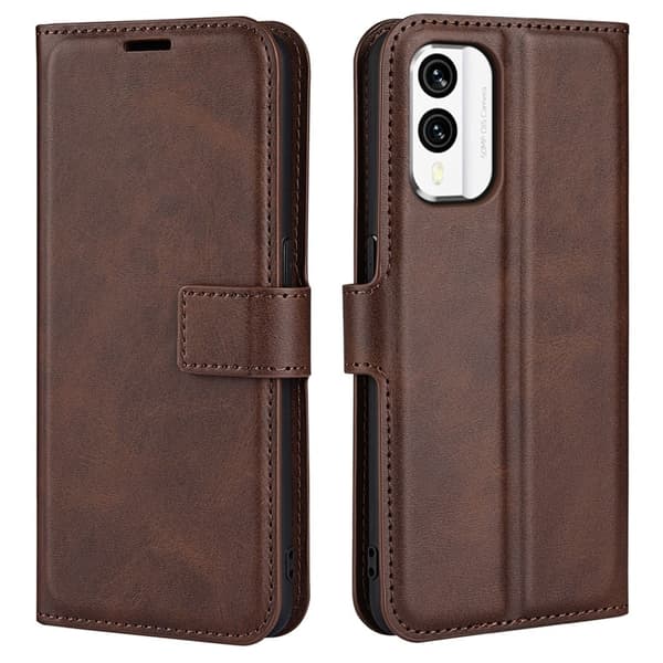 Læderetui med Pung til Nokia X30 - Brun Brown