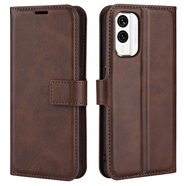 Lompakko Nahkakotelo For Nokia X30 - Ruskea Brown