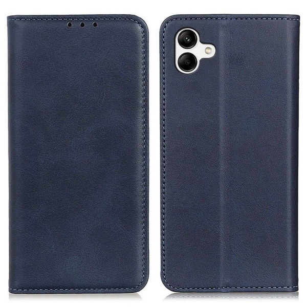 Lompakko-style Aitoa Nahkaa Läppäkotelo For Samsung Galaxy A04e - Sininen Blue