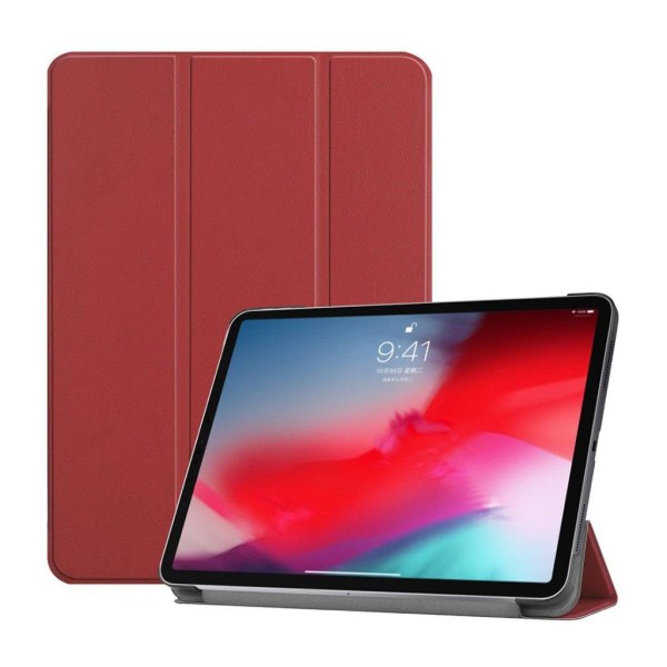 iPad Pro 11" (2018) tre-folds smart læder etui - Vinrød Red