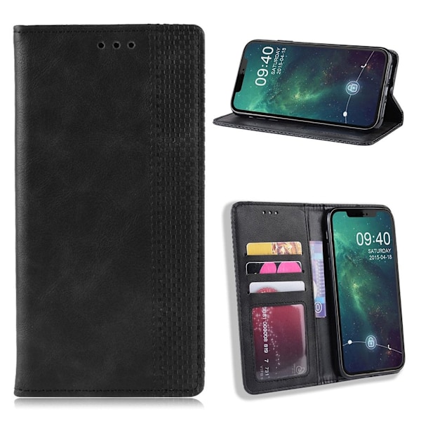 Bofink Vintage iPhone 12 Pro / iPhone 12 læderetui - Sort Black