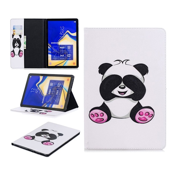 Samsung Galaxy Tab S4 beskyttelsesetui i kunstlæder med mønster - Sød panda Multicolor