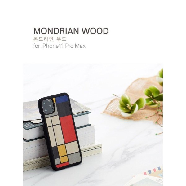 Man&Wood premiumfodral för iPhone 11 Pro Max - Mondriskt Trä multifärg