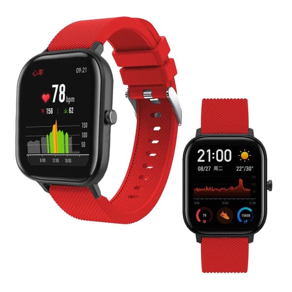 Amazfit Nuorten twill silikoni ranneke - Punainen Red
