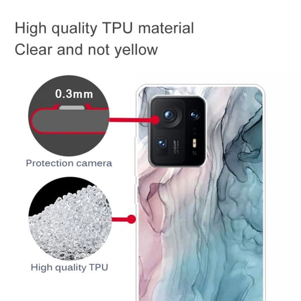 Marble Xiaomi Mix 4 Etui - Rose / Blå Klinkekule Multicolor