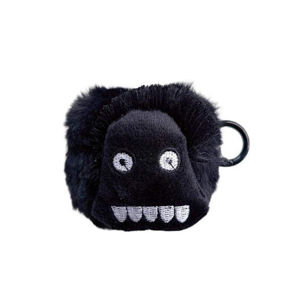 AirPods 3 sött monster flufffodral med krok Svart