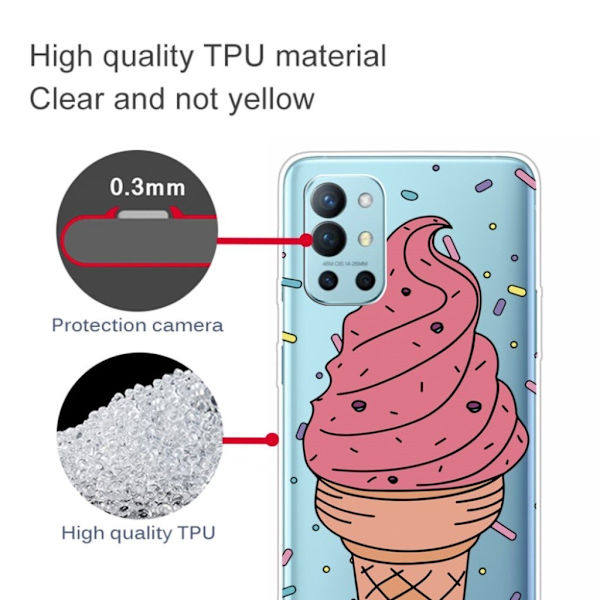 Deco OnePlus 9R Etui - Pink ice cream Pink