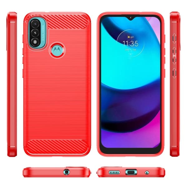 Carbon Flex Suojakotelo Motorola Moto E30 / E20 / E40 - Punainen Red