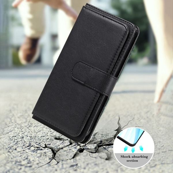 10-slot Lompakko Suojakotelo For Samsung Galaxy A23e - Tummansininen Blue