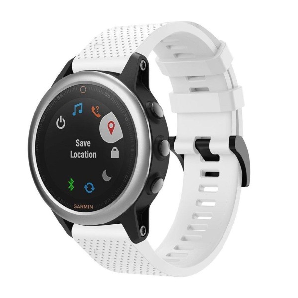 Stilfuld silikone-urrem til Garmin Fenix 5S - Hvid White