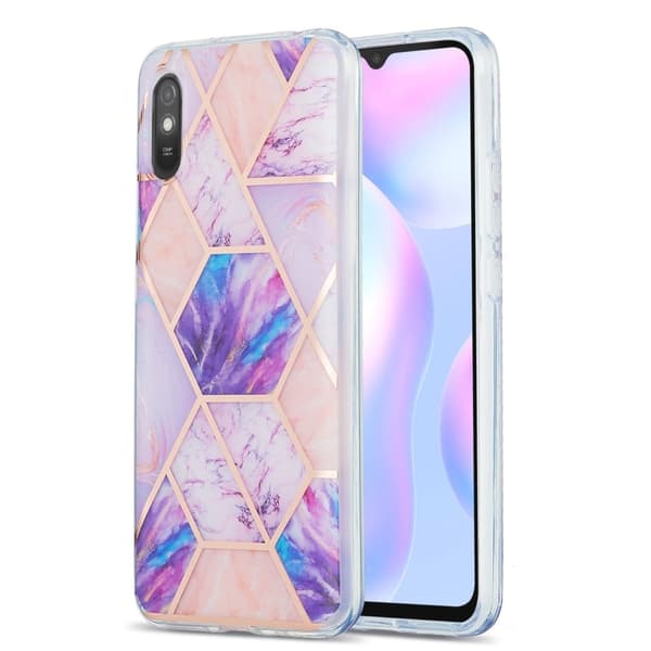 Marble Xiaomi Redmi 9A Etui - Lyselilla Purple