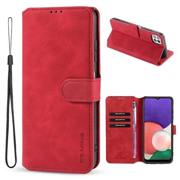 DG.Ming Samsung Galaxy A22 5G Retro Suojakotelo - Punainen Red