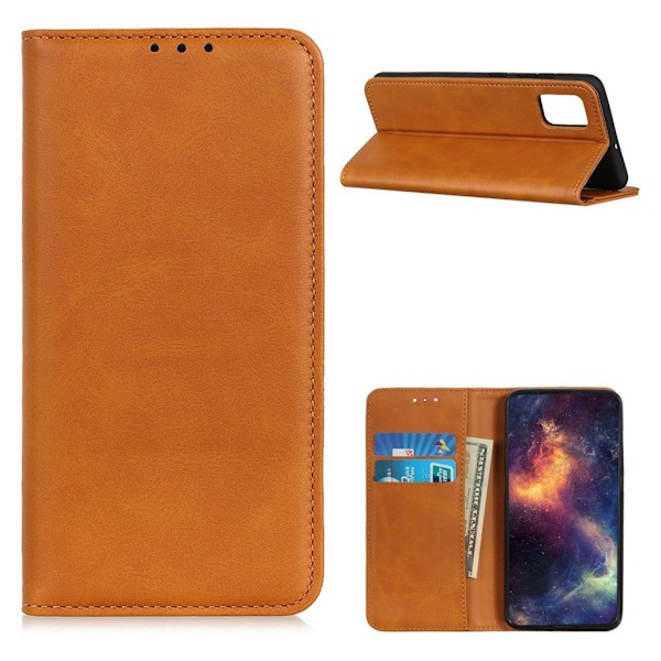 Lompakko-style Aitoa Nahkaa Läppäkotelo For OnePlus 9 Pro - Ruskea Brown