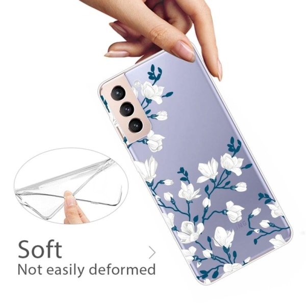 Deco Samsung Galaxy S22 Plus Suojakotelo - White Flowers White