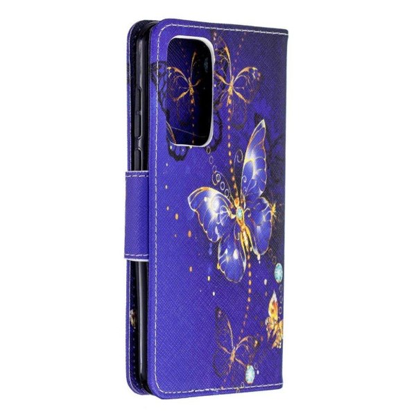 Wonderland Huawei P40 flip kotelot - Kristalli Perhoset Multicolor