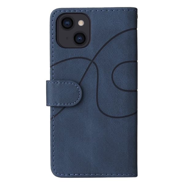 Teksturoitu nahkakotelo hihnalla iPhone 14 - Sininen Blue
