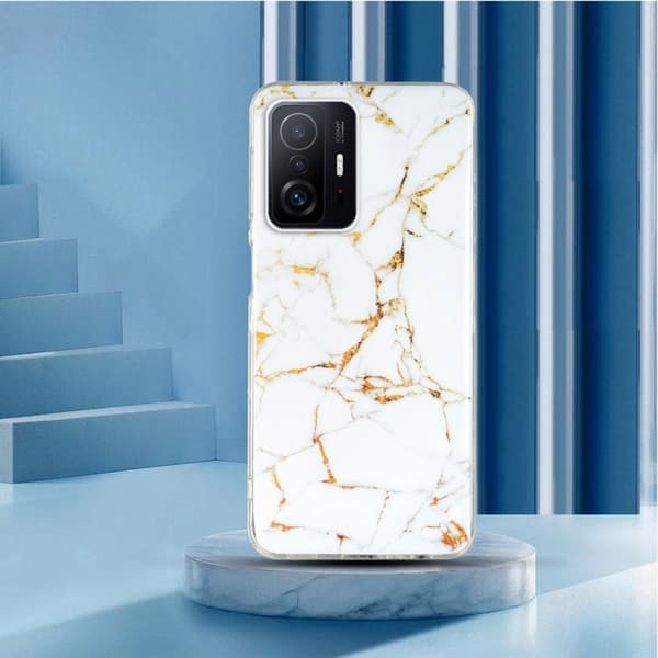 Marble Xiaomi 11T / 11T Pro Etui - Hvit White