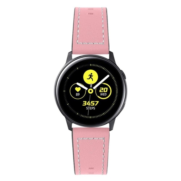 Haylou Solar LS05 / Xiaomi Mi Watch Color lehmännahkainen kellon hihna - Pinkki Pink