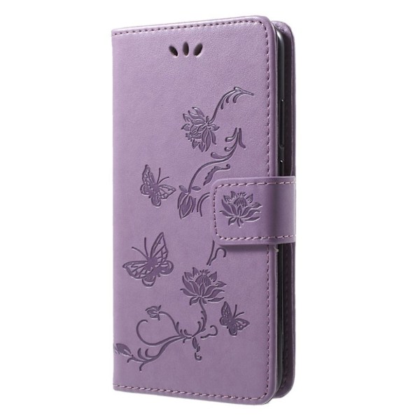 Butterfly läder Huawei P20 Lite fodral - Lila Lila
