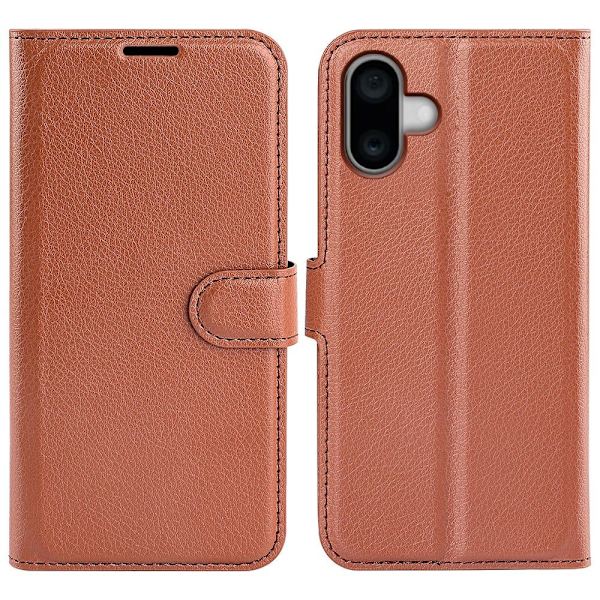 Classic iPhone 16 Plus flip kuoret - Ruskea Brown