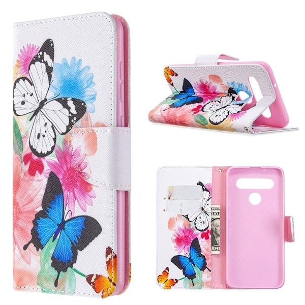 Wonderland LG K61 kotelot - Vihreät Perhoset ja Kukat Multicolor