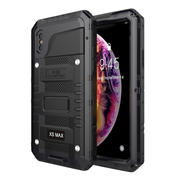 Stødsikkert metaletui til iPhone XS - Sort Black