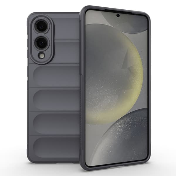 Samsung Galaxy S25 Edge Etui Anti-Drop Mykt, fleksibelt og robust bakdeksel - Mørkegrå Silver grey