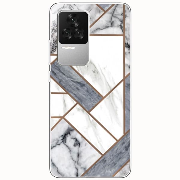 Marmordesign Xiaomi Redmi K50 / Xiaomi Redmi K50 Pro deksel - Grå / Hvite Marmorfliser Silver grey