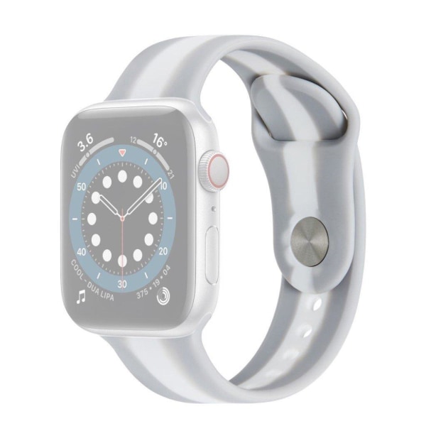 Apple Watch 42mm - 44mm farvestribet silikone-urrem - Lysegrå Silver grey