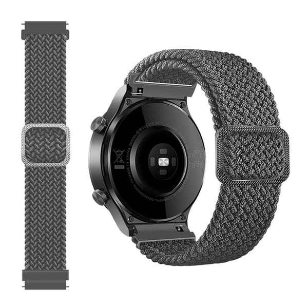22m Universal braid pattern watch strap - Grey Silvergrå