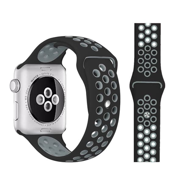 Apple Watch Series 5 / 4 44mm dobbeltfarvet urrem - Sort / Grå Black