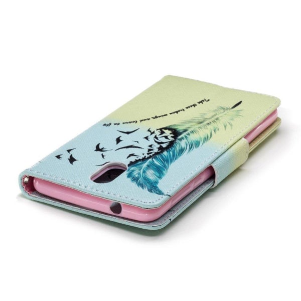 Wonderland Nokia 3.1 etui - Fjermønster Multicolor