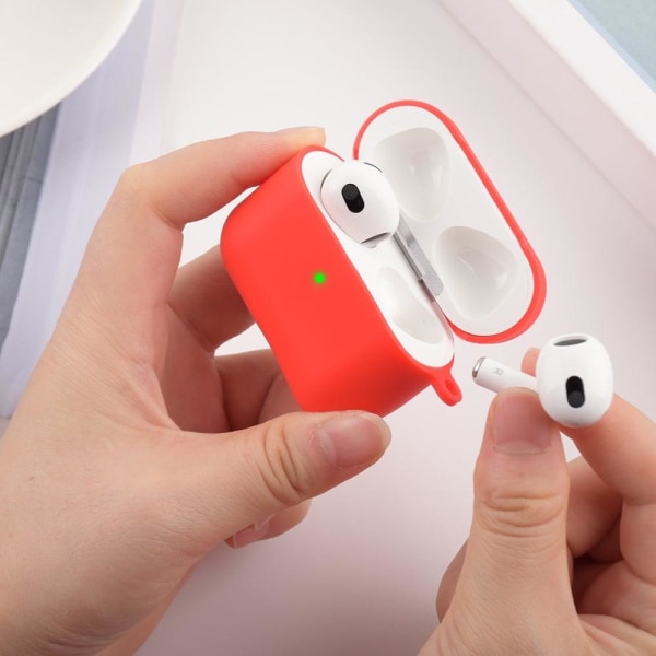 AirPods silikoneetui med karabinhage - Hvid White