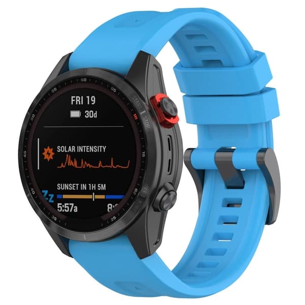 Silikoninen kellohihna Garmin ja Coros kellolle - Taivaansininen Blue
