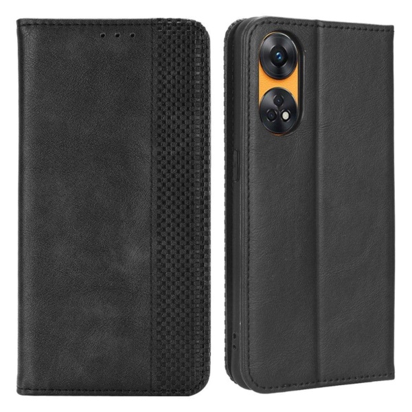 Bofink Vintage Oppo Reno8 T Læder Etui - Sort Black