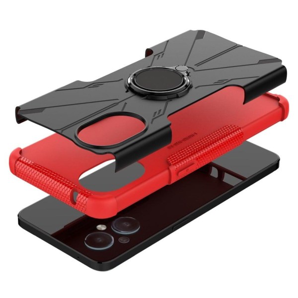 Kickstand-cover med magnetisk plade til OnePlus Nord N20 5G - Rød Red