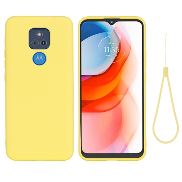 Matte Liquid Silikone Cover til Motorola Moto G Play (2021) - Gul Yellow