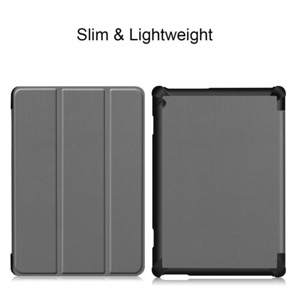 Lenovo Tab M10 tri-fold leather case - grey Silvergrå
