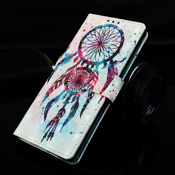 Samsung Galaxy A40 kuviollinen nahkakotelo - Värikäs Unensieppari Multicolor