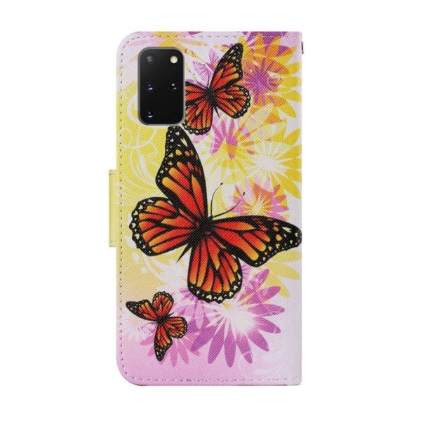 wonderland Samsung Galaxy S20 Plus flip etui - gul sommerfugle Yellow