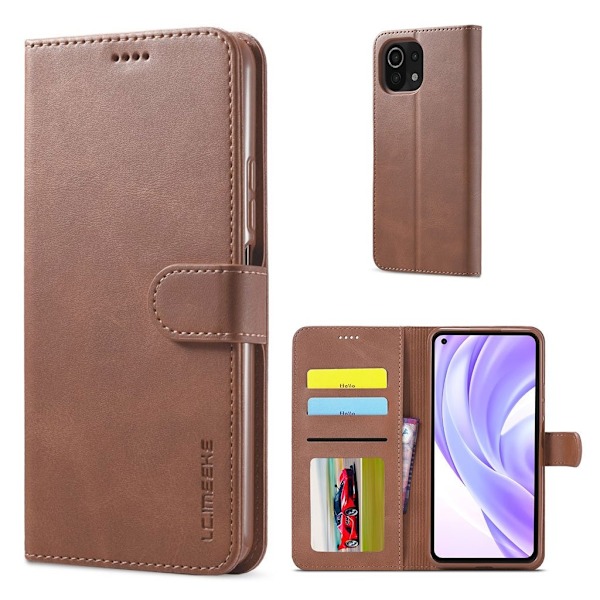 LC.IMEEKE Xiaomi Mi 11 Lite 5G / 11 Lite Flip Case - Kaffe Brown