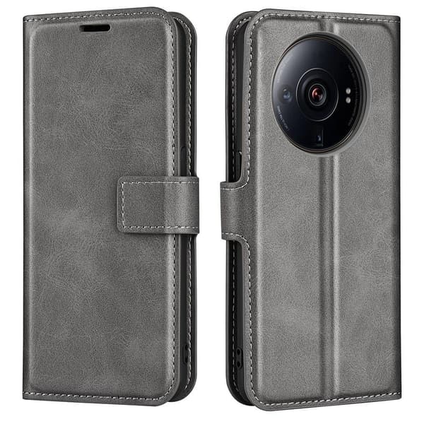 Lompakko Nahkakotelo For Xiaomi 12s Ultra - Harmaa Silver grey