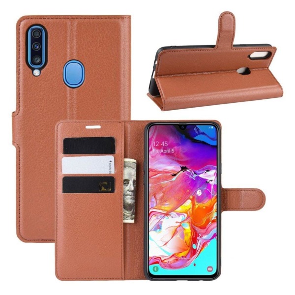 Classic  Samsung Galaxy A20s flip etui - Brun Brown