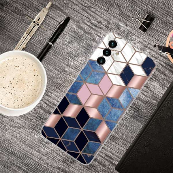 Marble Samsung Galaxy A13 5G Etui - Blå / Guld Terning Multicolor